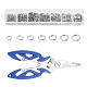 SUPERFINDINGS 382PCS 7 Sizes Stainless Steel Double Snap Rings Fishing Split Rings for Saltwater Freshwater Fishing for Saltwater Freshwater Fishing with ABS Fishing Plier STAS-FH0001-05-1