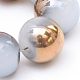 Half Plated Glass Beads Strands EGLA-Q062-10mm-G03-4