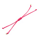 韓国ワックスポリエステルコード編組ブレスレット  鉄丸カン付き  アジャスタブルリンクブレスレット作成用  濃いピンク  シングルコードの長さ: 5-1/2インチ(14cm)。 MAK-T010-05G-1