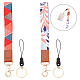 Gomakerer 2 pièces 2 couleurs lanière de poignet en polyester pour porte-clés de décoration de téléphone HJEW-GO0001-03-1