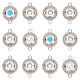DELORIGIN 12pcs Snap Button Jewelry Charms Connector Charms Interchangeable Pendants Snaps Charms for Jewelry Making DIY Craft Necklaces Key Rings Key Chains Bracelet Hang Snap Base Pendant FIND-WH0110-342-1