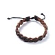 Bracelets ajustables en cuir de vachette tressé BJEW-JB04437-01-1