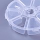 プラスチックビーズ収納ケース  フリップトップビーズ収納  8のコンパートメント  透明  10.5x10.5x2.8cm X-C008Y-2