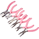 SUNNYCLUE 6pcs DIY Jewelry Pliers Tool Set Round Concave Bend Long Nose Slide Cutter Nylon Jaw End Cutting Pliers Professional Precision Pliers Beading Repair Supplies for jewelry making PT-SC0001-08-1