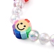 Bracelets extensibles en perles d'argile polymère faites à la main pour les enfants BJEW-JB06325-04-4