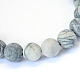 Ciocche di perline rotonde di pietra naturale nera smerigliata / netstone X-G-E334-6mm-25-2