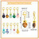 PandaHall Elite 20Pcs 10 Colors Natural Gemstone Pendant Decoration HJEW-PH0001-44-4