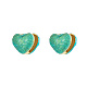 Heart Shape Golden 304 Stainless Steel Hoop Earrings TZ8486-1-1