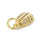 Brass Micro Pave Clear Cubic Zirconia Egg Charms ZIRC-F132-52G-3