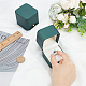 OLYCRAFT 2Pcs Leather Ring Bearer Box Vintage Green Jewelry Ring Boxes Leather Ring Gift Box Premium Gorgeous Vintage Single Slot for Wedding LBOX-WH0002-01-3