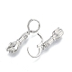 Messinghandpalmen-Ohrringe mit Brisuren für Damen EJEW-N012-106P-3