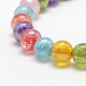 Colore placca ab crackle sintetico placcato perle di quarzo rotonde fili G-L155-6mm-07-2