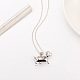 Alloy Dog Cage Pendant Necklace with Synthetic Luminaries Stone LUMI-PW0001-012P-A-4