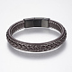 Braided Leather Cord Bracelets BJEW-H561-04B-1