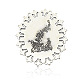 Antique verre en alliage ton argent gros pendentifs gothiques PALLOY-N0077-02-2