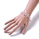 Natürliche Rose Quarz Perlen Multi-Strang Armbänder BJEW-JB04193-03-4