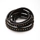 Alloy Leather Cord 4 Wrap Studded Bracelets BJEW-M169-01-2