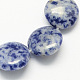 Perles de jaspe tache bleue naturelle G-S110-12mm-13-1