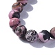 Bracelets extensibles en perles de rhodonite naturelles BJEW-JB04174-03-2