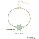 Bracelet à maillons étoiles en perles de rocaille de verre avec chaînes câblées en acier inoxydable doré NK2955-1-2