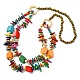 Collares de babero con cuentas de coco natural teñido de colores NJEW-A007-03B-1