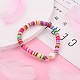Polymer Clay Heishi Beads Stretch Bracelets BJEW-JB05707-06-4