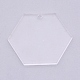 透明アクリルの大きなペンダント  六角  透明  87.5x101x3mm  穴：3mm TACR-WH0001-36B-1