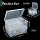 Rectangle pp boîte de rangement organisateur de perles en plastique avec 12 pièces petit couvercle à charnière en plastique conteneurs de perles CON-WH0088-32-2
