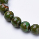 Pulseras elásticas naturales de cuentas de jade verde BJEW-S128-01-2