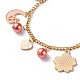 Alloy Enamel & Glass Pearl Charm Bracelet with 304 Stainless Steel Chains for Women BJEW-JB08707-01-5