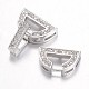 Brass Micro Pave Cubic Zirconia Fold Over Clasps X-ZIRC-N026-06P-3