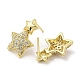 Boucles d'oreilles pendantes en laiton plaqué étoile EJEW-F331-25G-2