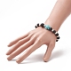 Dyed Synthetic Turquoise(Dyed) Tortoise & Natural Lava Rock Beaded Stretch Bracelet for Women BJEW-JB09229-02-4