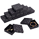 SUPERFINDINGS 12pcs Cardboard Jewelry Boxes 9.3x9.3cm Black Hot Stamping Jewelry Cardboard Boxes Constellation Pattern Gift Packaging Boxes for Rings Pendants Earrings Necklaces CON-FH0001-49-1