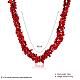 Марочные красные коралловые ожерелья из бисера чипов NJEW-BB16519-E-3