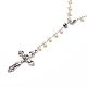 Synthetic Hematite & Glass Rosary Bead Necklaces for Women NJEW-JN03992-2