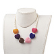Collane di dichiarazione bib necklace perle di vetro NJEW-JN02222-3