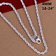 Популярные серебряные ожерелья из латунной веревки с цепочкой для мужчин NJEW-BB12699-20-1