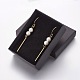 Boucles d'oreilles en perles de verre teint écologiques EJEW-JE03058-01-2