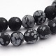 Natürliche Schneeflocke Obsidian Edelstein Perlen G-J338-03-6mm-1