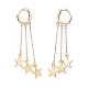 Brass Star Chain Tassel Dangle Hoop Earrings EJEW-TA00109-2