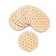 Basswood Carved Round Cup Mats DJEW-M006-02-4