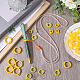 GORGECRAFT 46PCS 3 Sizes Yellow Necklace Lanyard Set Including 45PCS 8/13/20.5mm Inner Diameter Nonslip Rubber Rings Loop 1PC Loss-Proof Pendant Lanyard String Holder for Pens Protective Keychains DIY-GF0008-18-4