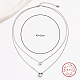 925 Sterling Silver Cable Chains Double Layer Necklaces YE3032-1-4