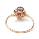 Natural Mixed Gemstone Round Beads Finger Ring RJEW-JR00602-5