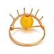 女性のための天然マレーシアリングセット  真鍮のパーツでナザールボンジュウの指輪  usサイズ4 3/4(15.4mm) RJEW-TA00007-01-6