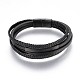 Braided Microfiber PU Leather Cord Multi-strand Bracelets BJEW-K206-H-01B-1