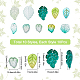 SUNNYCLUE 1 Box 100Pcs Leaf Charms Leaves Charm Glass Leaf Beads Plant Gradient Green Leaf Charms for Jewelry Making Charm Spring Season Earrings Necklace Bracelet Hair Clip DIY Craft Adult Women GLAA-SC0001-65-2