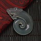 Chinoiserie Jewelry Natural Gemstone Agate Carved Dragon Pendants G-O001-15-3