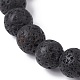 Bracelets extensibles en perles de lave naturelle et dauphin turquoise synthétique BJEW-JB09826-01-4